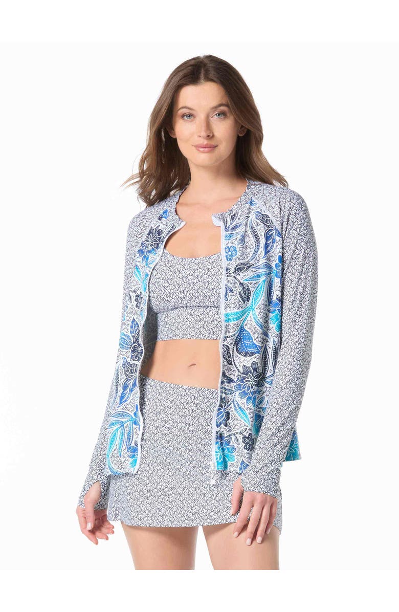 Beach House Swim Mary Rashguard, Alternate, color, White