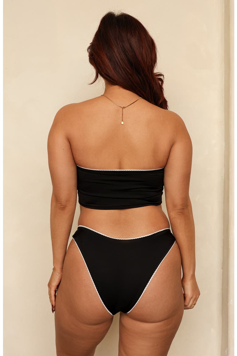 Mary Bandeau Bikini Top, Alternate, color, Black
