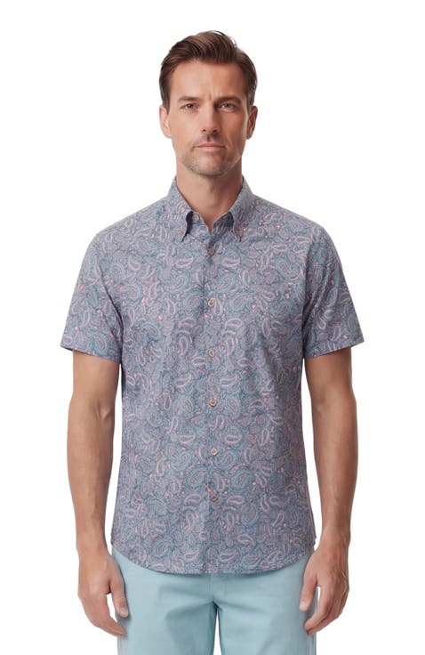 Paisley Pile Mens Printed Button Up Shirt