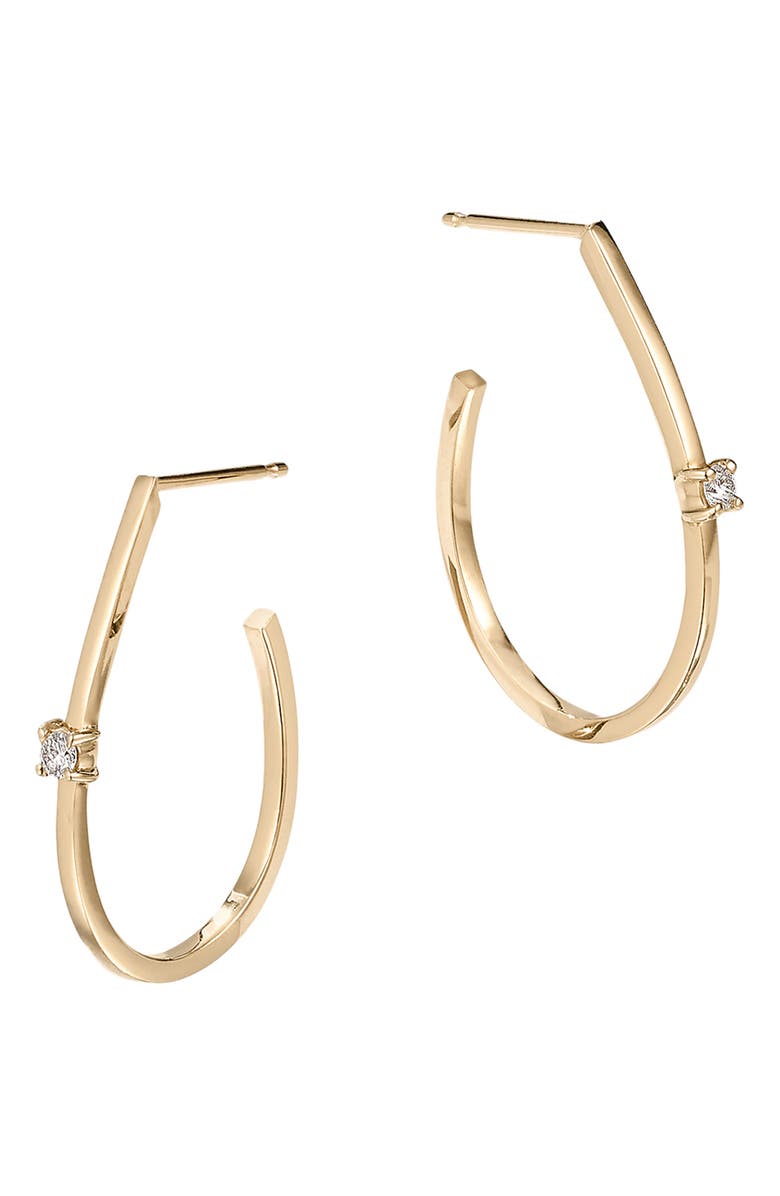 LANA Solo Round Diamond Teardrop Hoop Earrings, Alternate, color, 