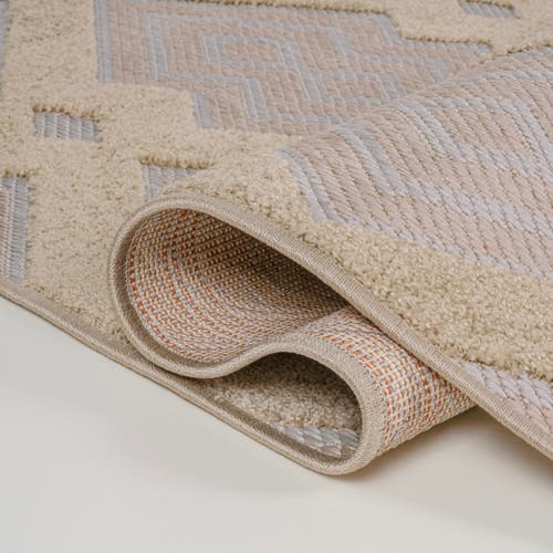 Jonathan Y Duwun High-low Pile Ogee Trellis Tone-on-tone Indoor/outdoor Area Rug In Beige/gray