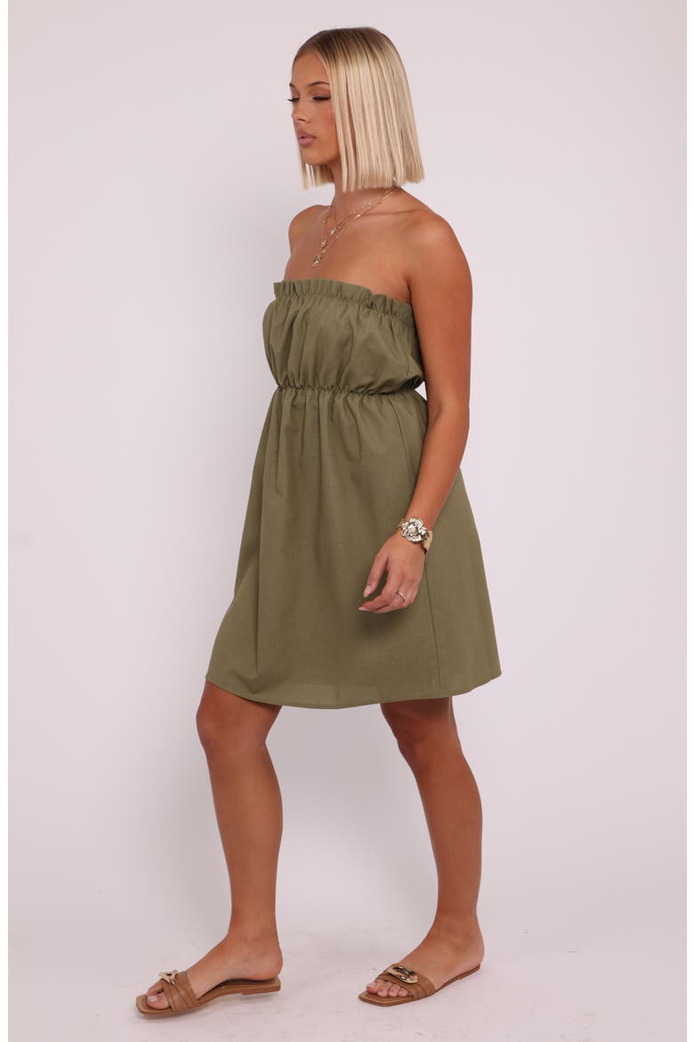 Stratton Strapless Babydoll Dress, Alternate, color, LEAF GREEN