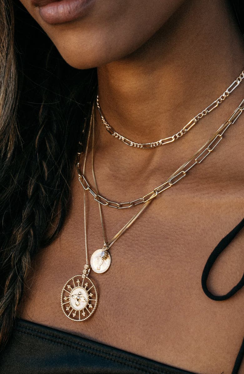 Child of Wild Feathers of Peace Pendant Necklace, Alternate, color, Gold