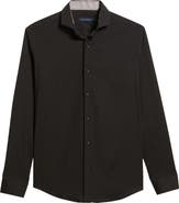 Stone Rose Nova Legacy Solid Black Stretch Cotton Blend Button-Up Shirt