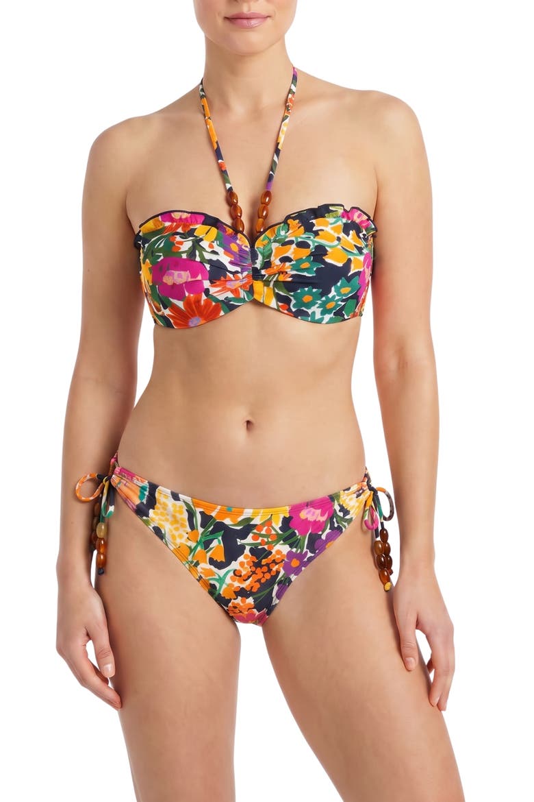Alexis Beaded Halter Bikini Bikini Top, Alternate, color, Gardenia
