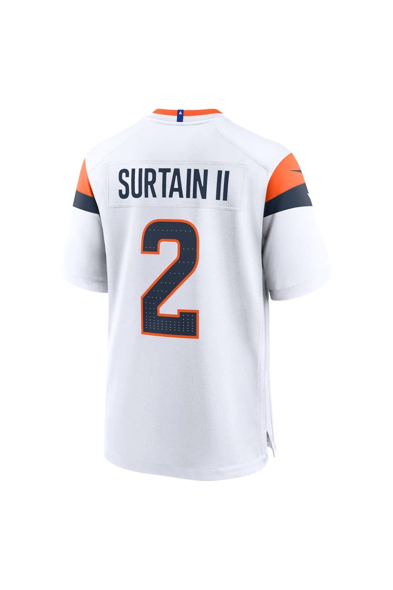 Men's Nike Patrick Surtain II White Denver Broncos Mile High Collection Game Jersey, Alternate, color, White