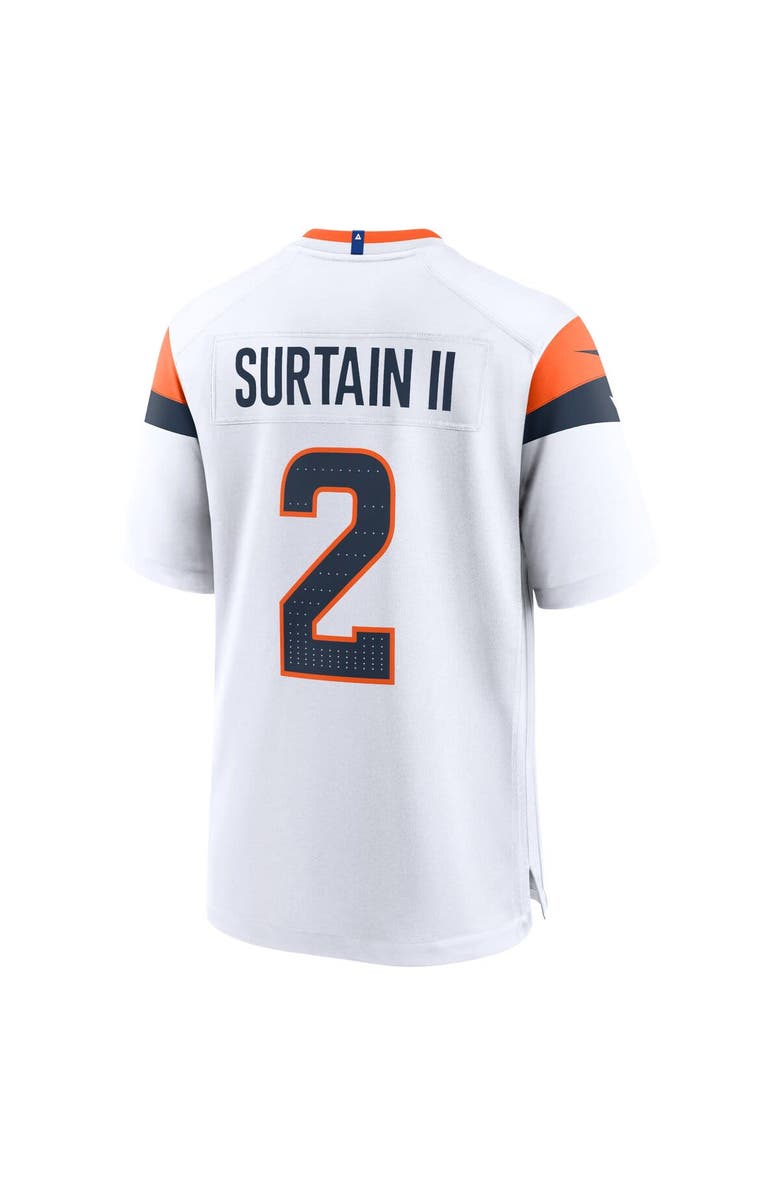 Nike Men's Nike Patrick Surtain II White Denver Broncos Mile High Collection Game Jersey, Alternate, color, 