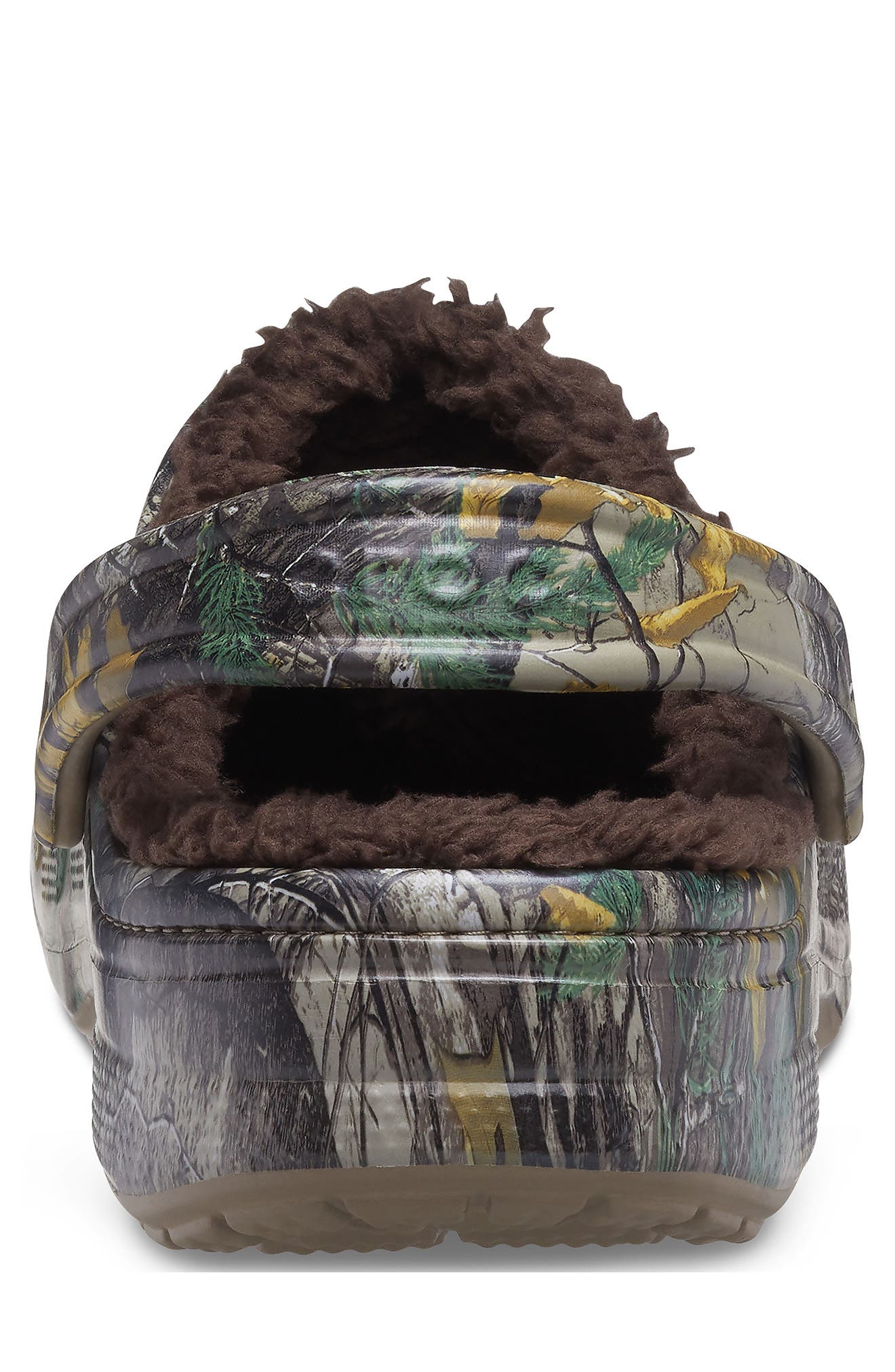 Baya Camo Faux Fur Lined Clog, Alternate, color, KHAKI/ESPRESSO