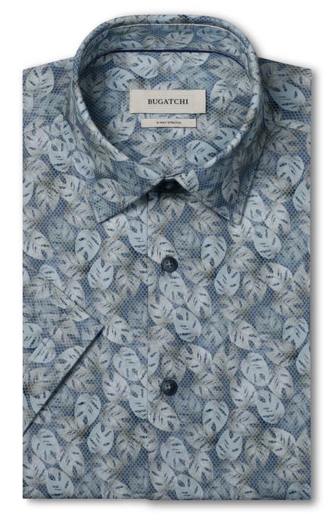Miles OoohCotton® Print Short Sleeve Button-Up Shirt