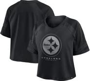 FANATICS Women's Fanatics Pittsburgh Steelers Oversized Raglan V-Neck Blackout Fashion Jersey
