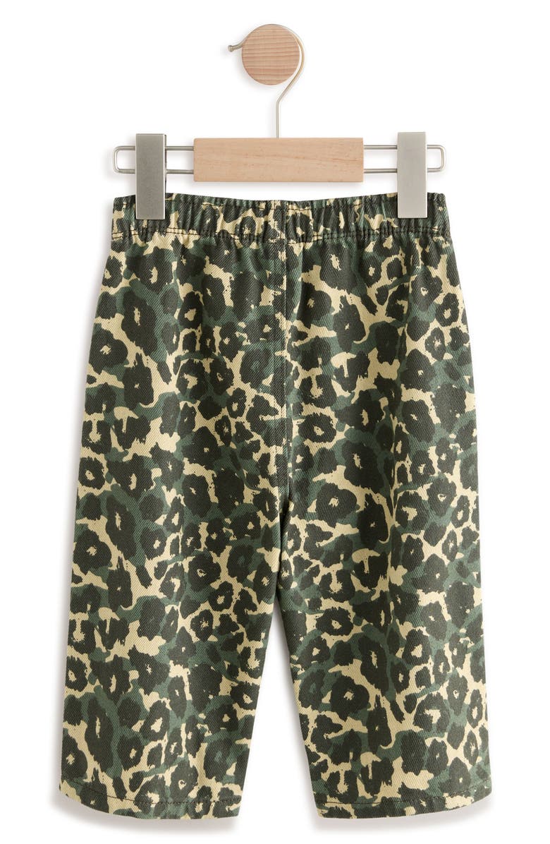 NEXT Kids' Leopard Print Wide Leg Jeans, Alternate, color, Green
