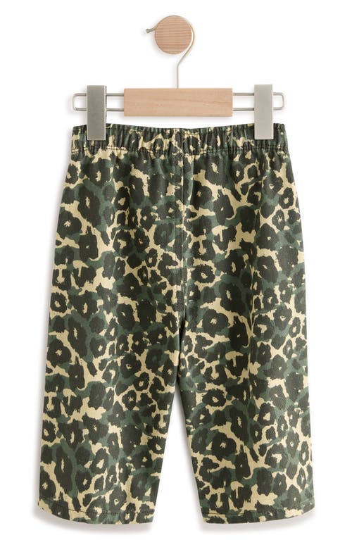 Next Kids' Leopard Print Wide Leg Jeans In Green