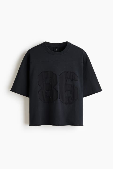 Oversized Fit Motif-detail Cotton T-shirt