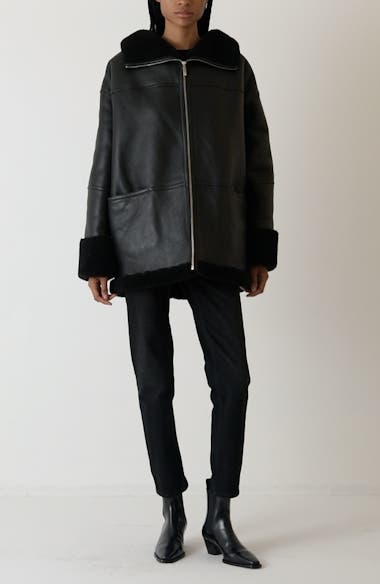 TOTEME Menfi Oversize Genuine Shearling Coat Nordstrom