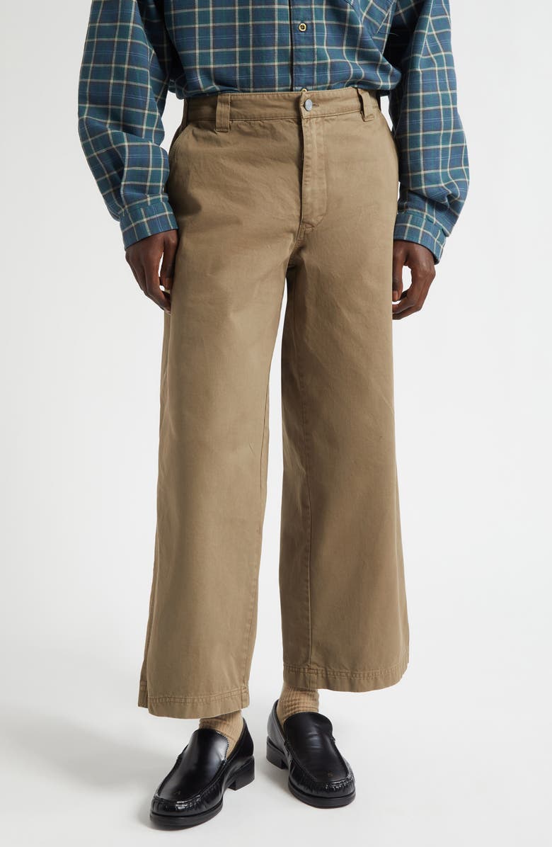ERL Gender Inclusive Crop Chinos, Main, color, Taupe