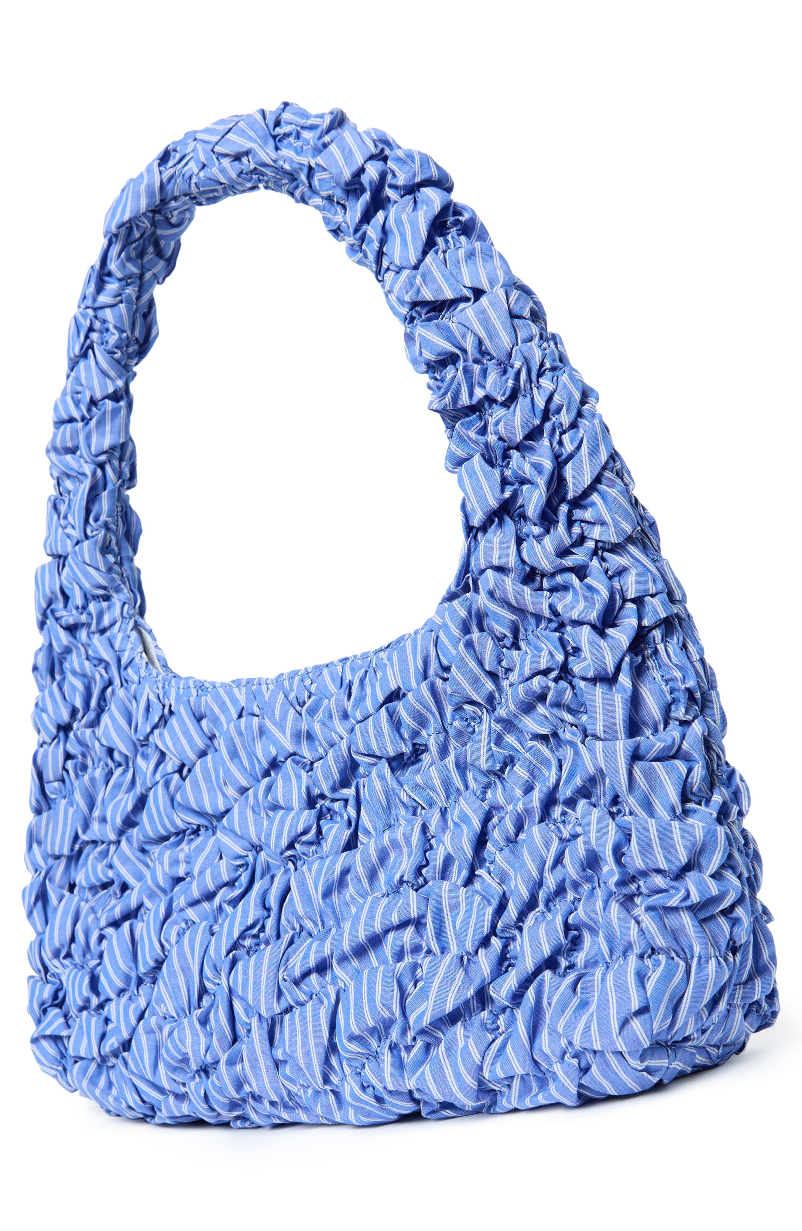 Smocked Mini Shoulder Bag, Alternate, color, BLUE STRIPE