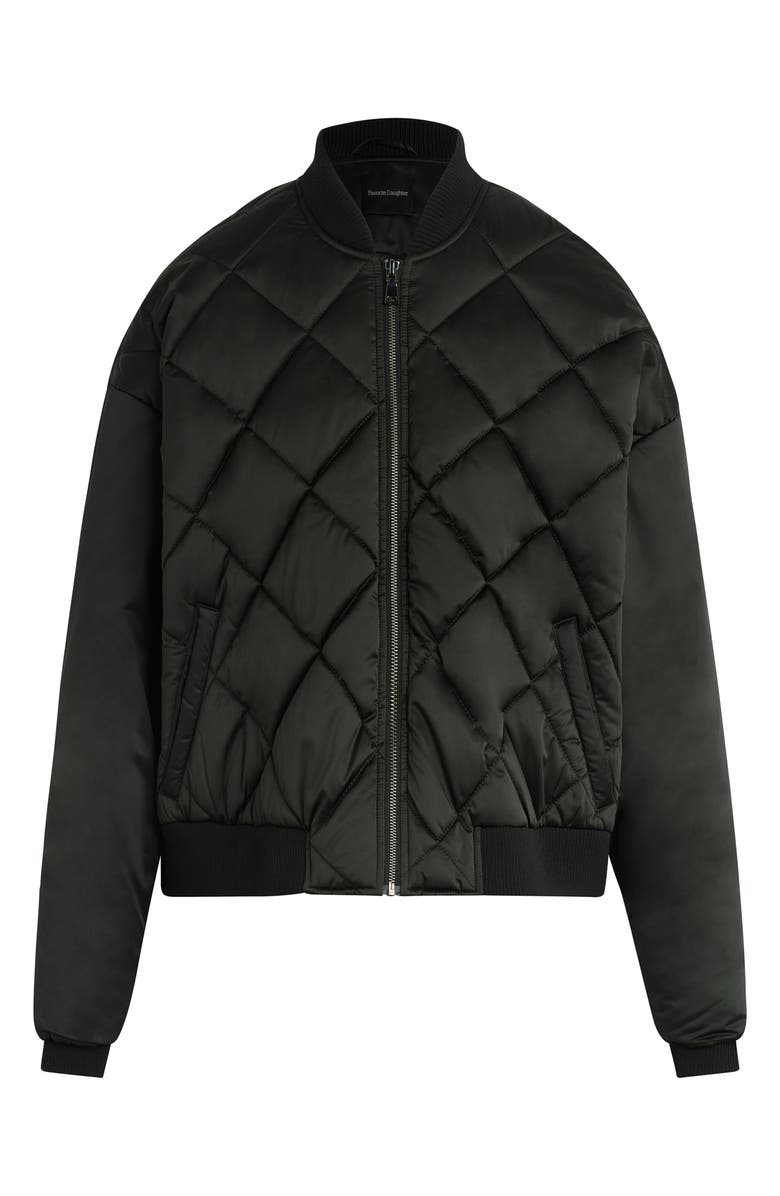 Favorite Daughter The Favorite Quilted Bomber Jacket, Alternate, color, Black/Black