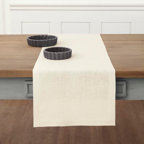 Solino Home Linen Table Runner In White