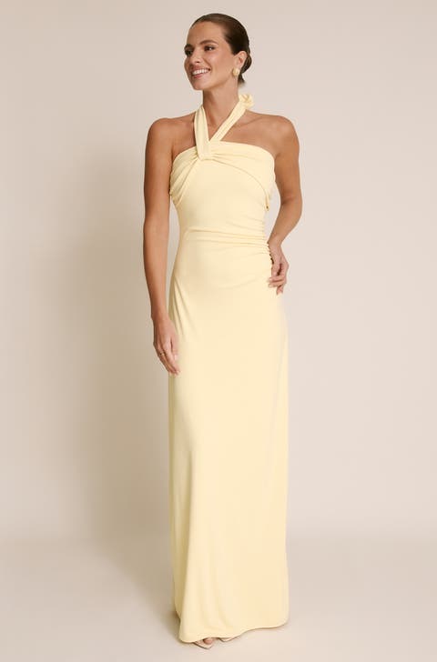 Halter Neck Stretch Bridesmaid Dress