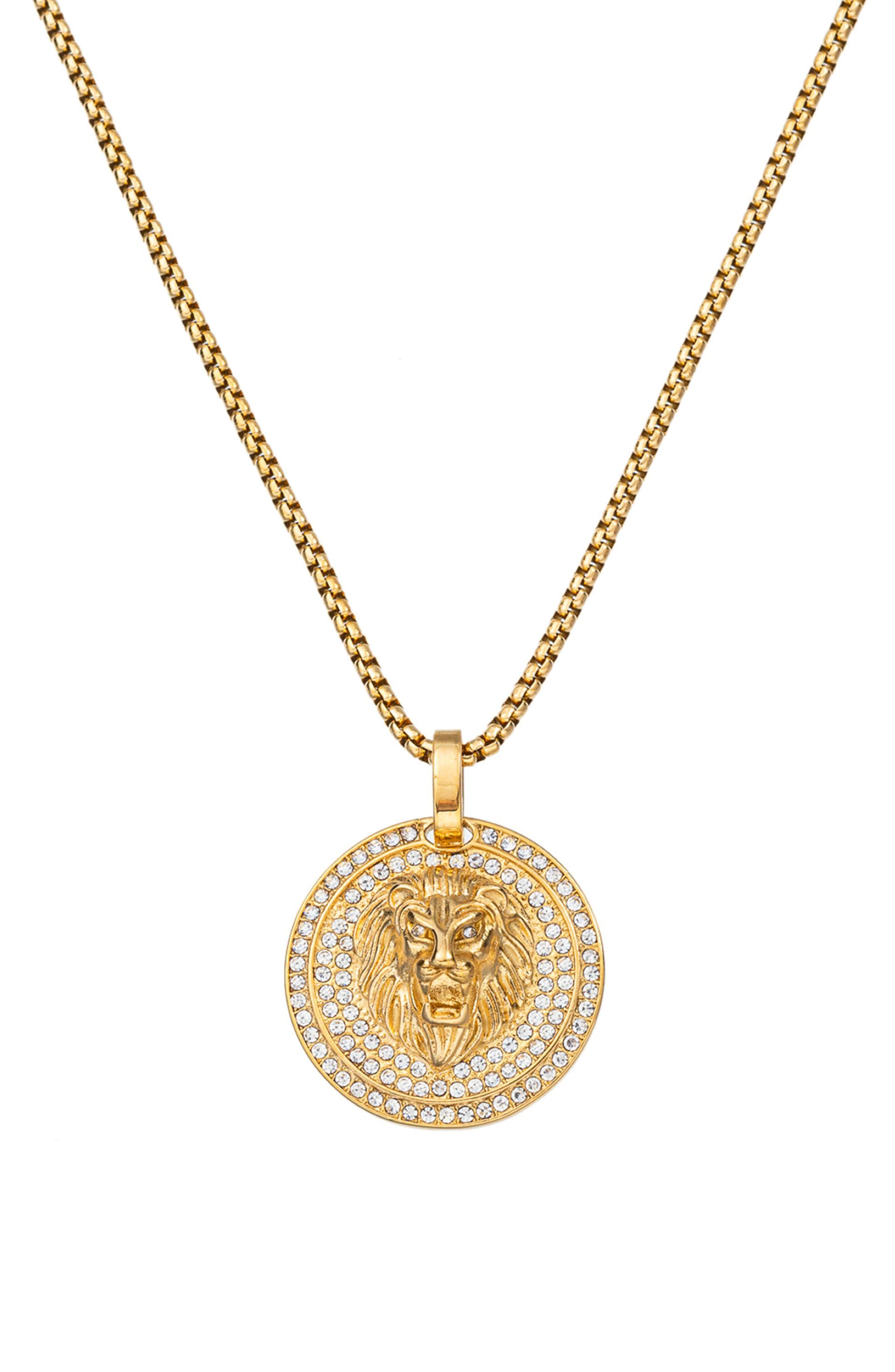EYE CANDY LOS ANGELES Men's Premium Collection Orion Lion Pendant Necklace