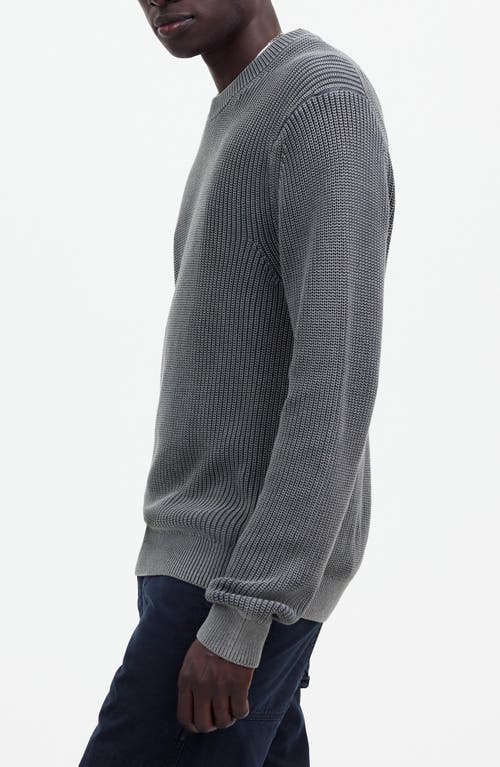 Madewell Shaker Stitch Crewneck Sweater In Gray