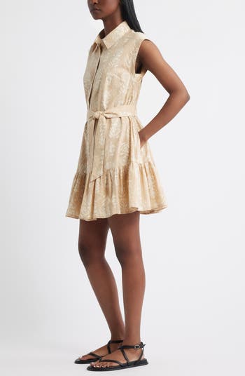 Tiered Cotton Mini Shirtdress