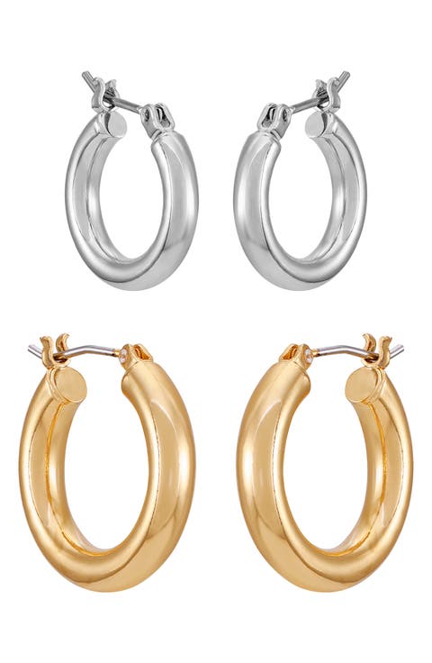 Set of Two Hoop Earrings