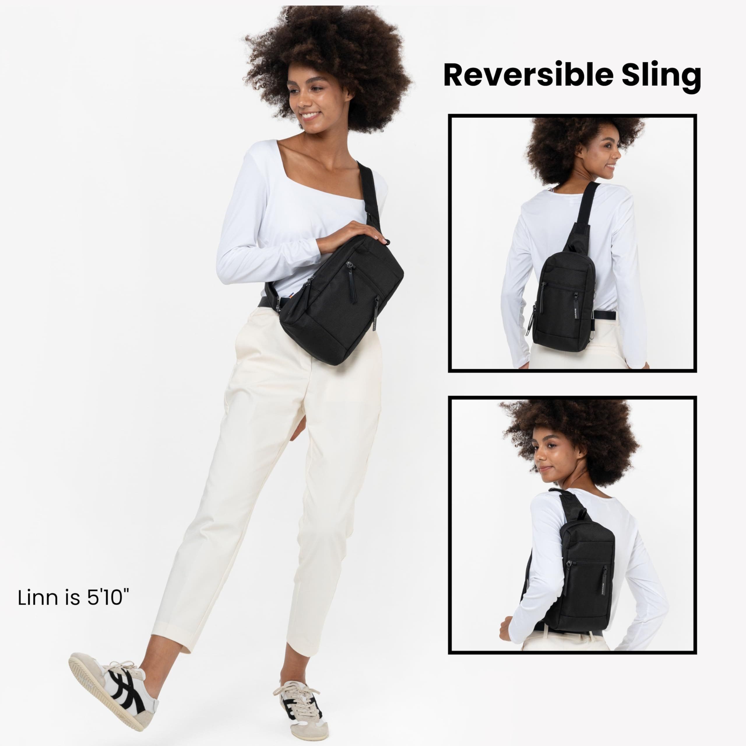 Sherpani Metro Anti Theft Travel Sling Bag Backpack, Sterling, Alternate, color, Carbon