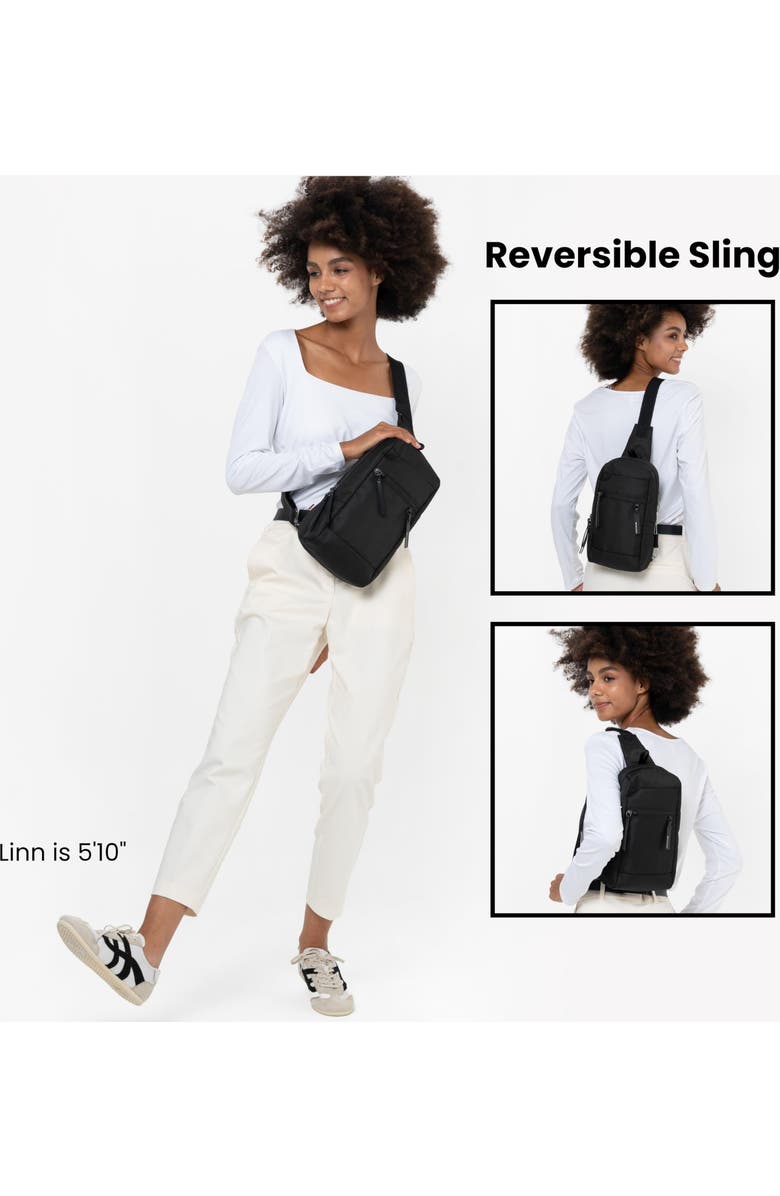 Sherpani Metro Anti Theft Travel Sling Bag Backpack, Sterling, Alternate, color, Carbon