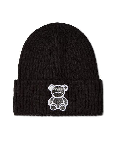 Plaid Bear Ribbed Embroidered Beanie (Toddler, Little Kid & Big Kid)