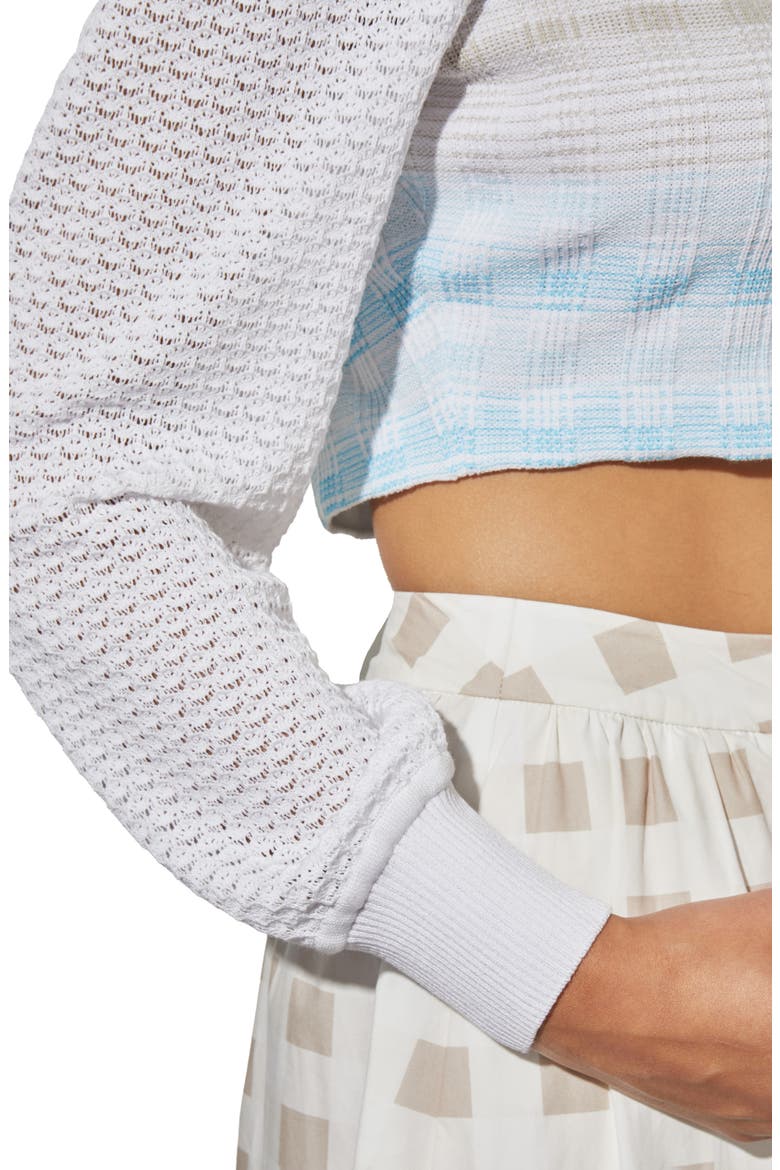 Square Neck Crop Sweater, Alternate, color, D BLUE/ HZ/ LM/ W