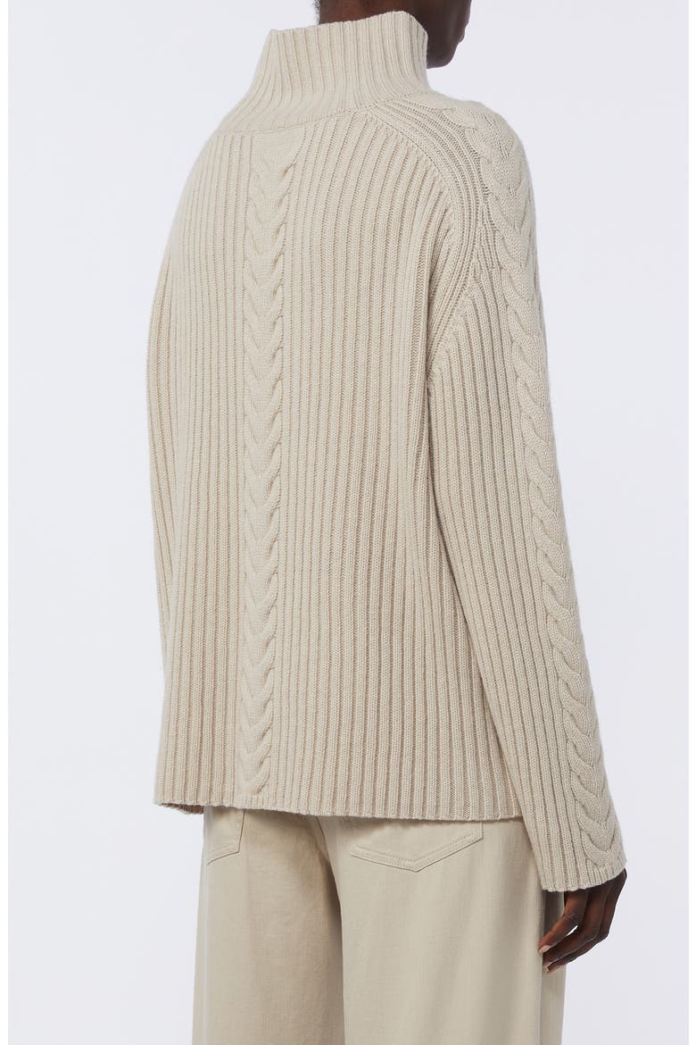 Miele Chunky Wool & Cashmere Cable Knit Sweater, Alternate, color, WHITE