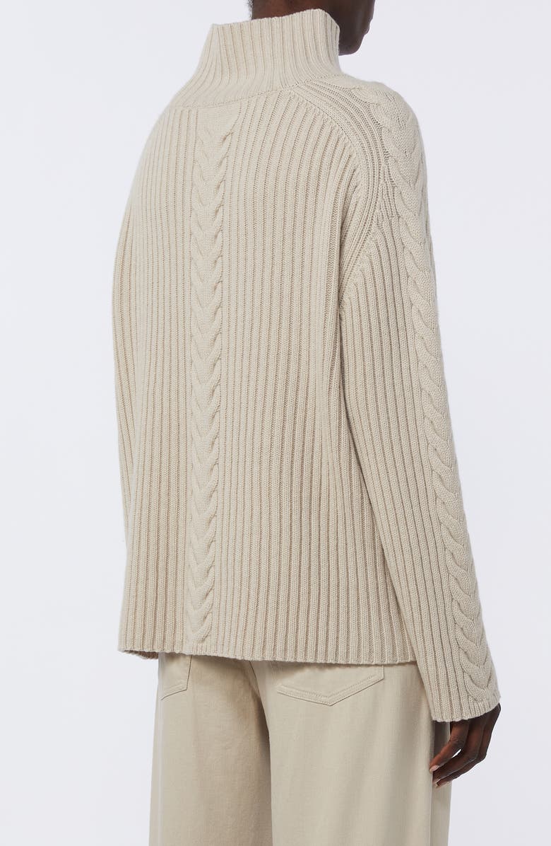 Max Mara Miele Chunky Wool & Cashmere Cable Knit Sweater, Alternate, color, White