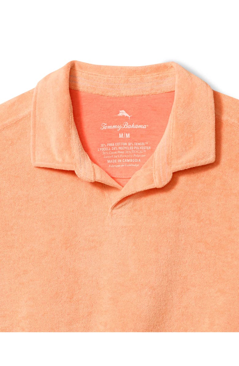 Tommy Bahama Poolside Terry Cloth Johnny Collar Polo, Alternate, color, Shocking Orange