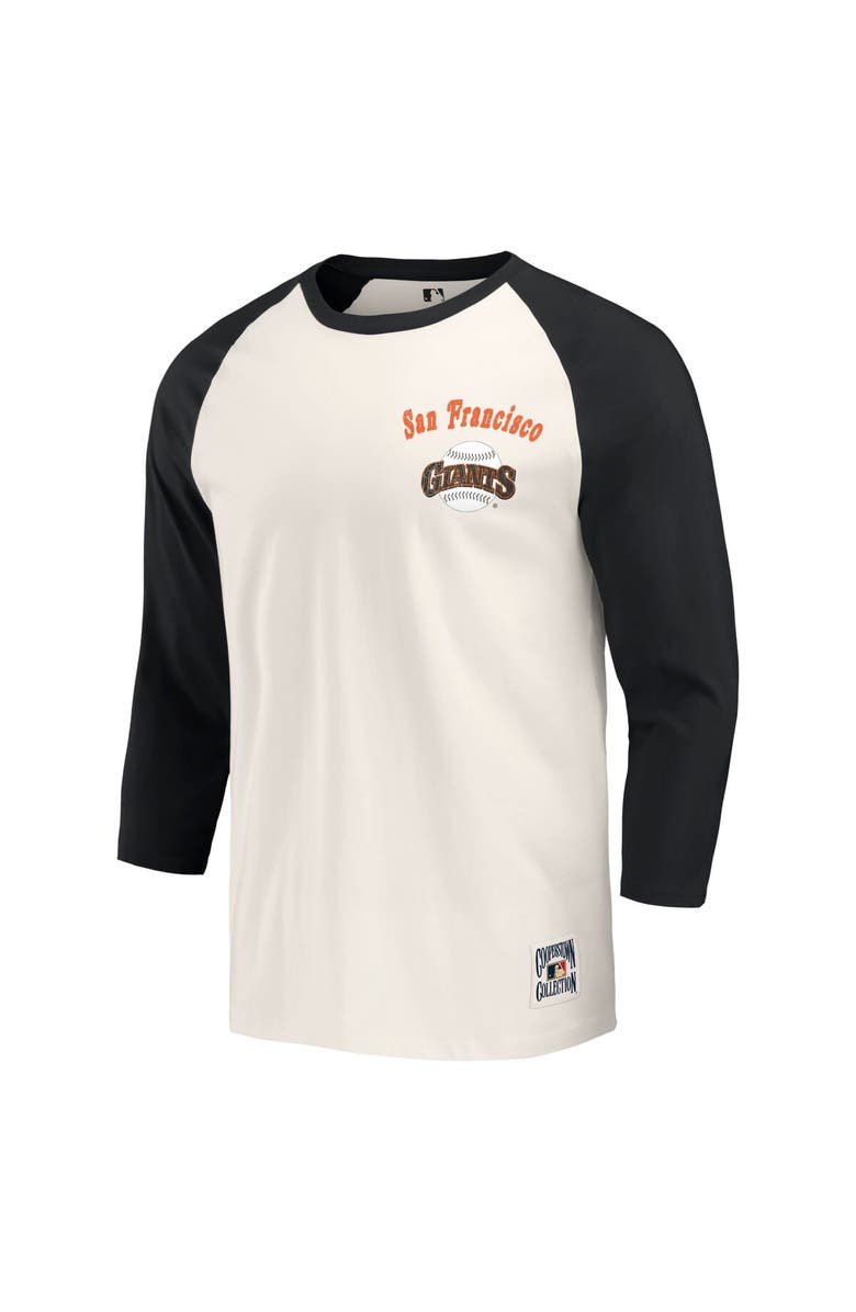 Darius Rucker Collection by Fanatics Men's Darius Rucker Collection by Fanatics Black/White San Francisco Giants Cooperstown Collection Raglan 3/4-Sleeve T-Shirt, Alternate, color,