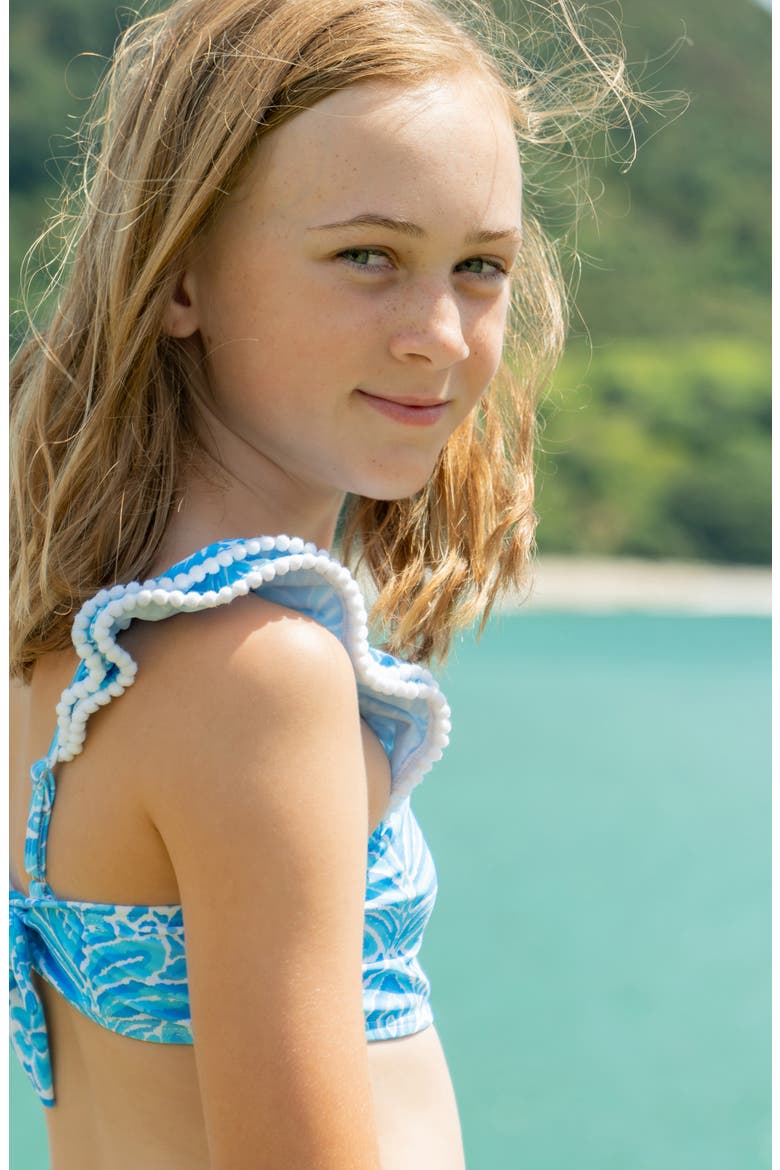 Kids' Santorini Blue Frill Two-Piece Swimsuit, Alternate, color, BLUE