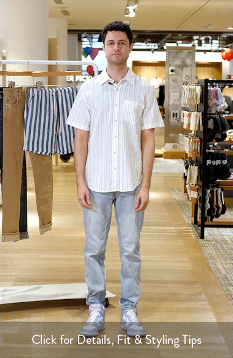 Aiden Stripe Short Sleeve Button-Up Shirt, sales video thumbnail