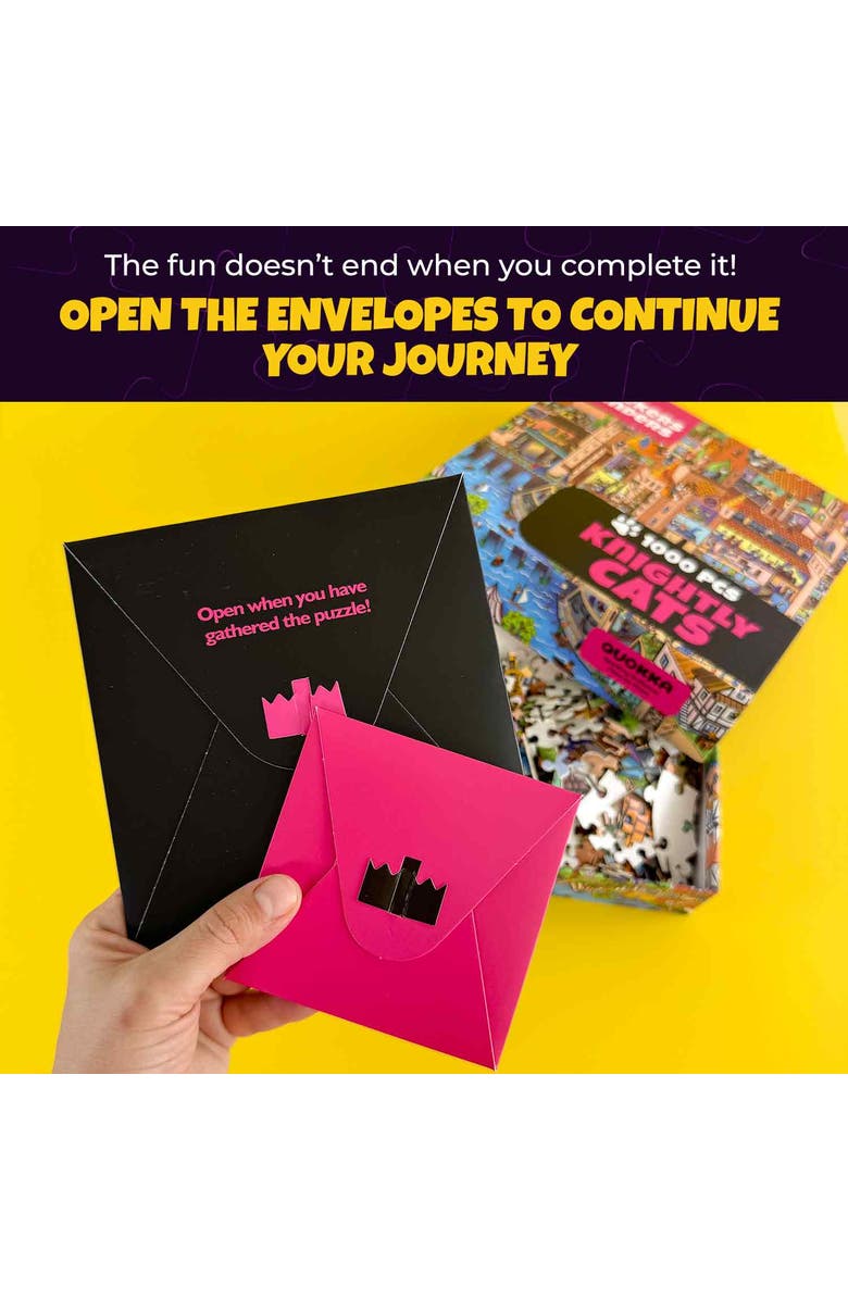 Quokka 1000 Piece Jigsaw Puzzle for Adults - Galactic Tails, Cruise Vistas & Knightly Cats, Alternate, color, Knighty Cats