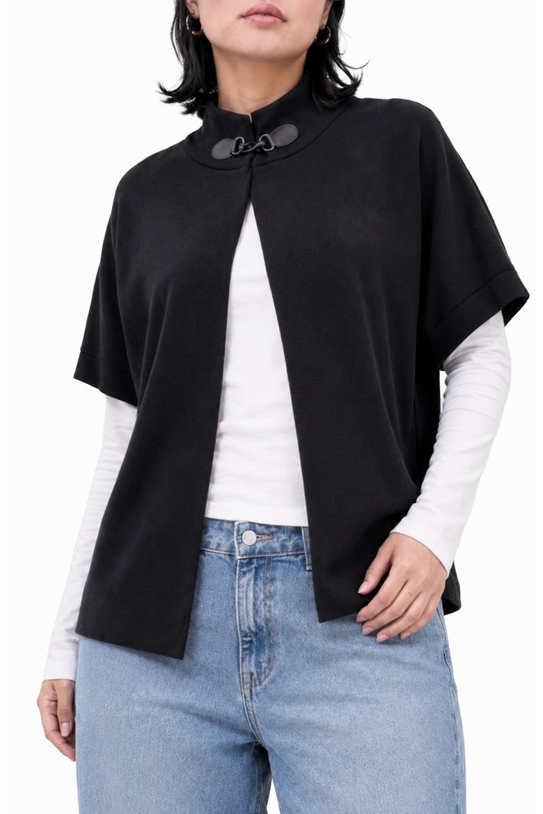 Kaitlyn Knit Cape, Main, color, BLACK