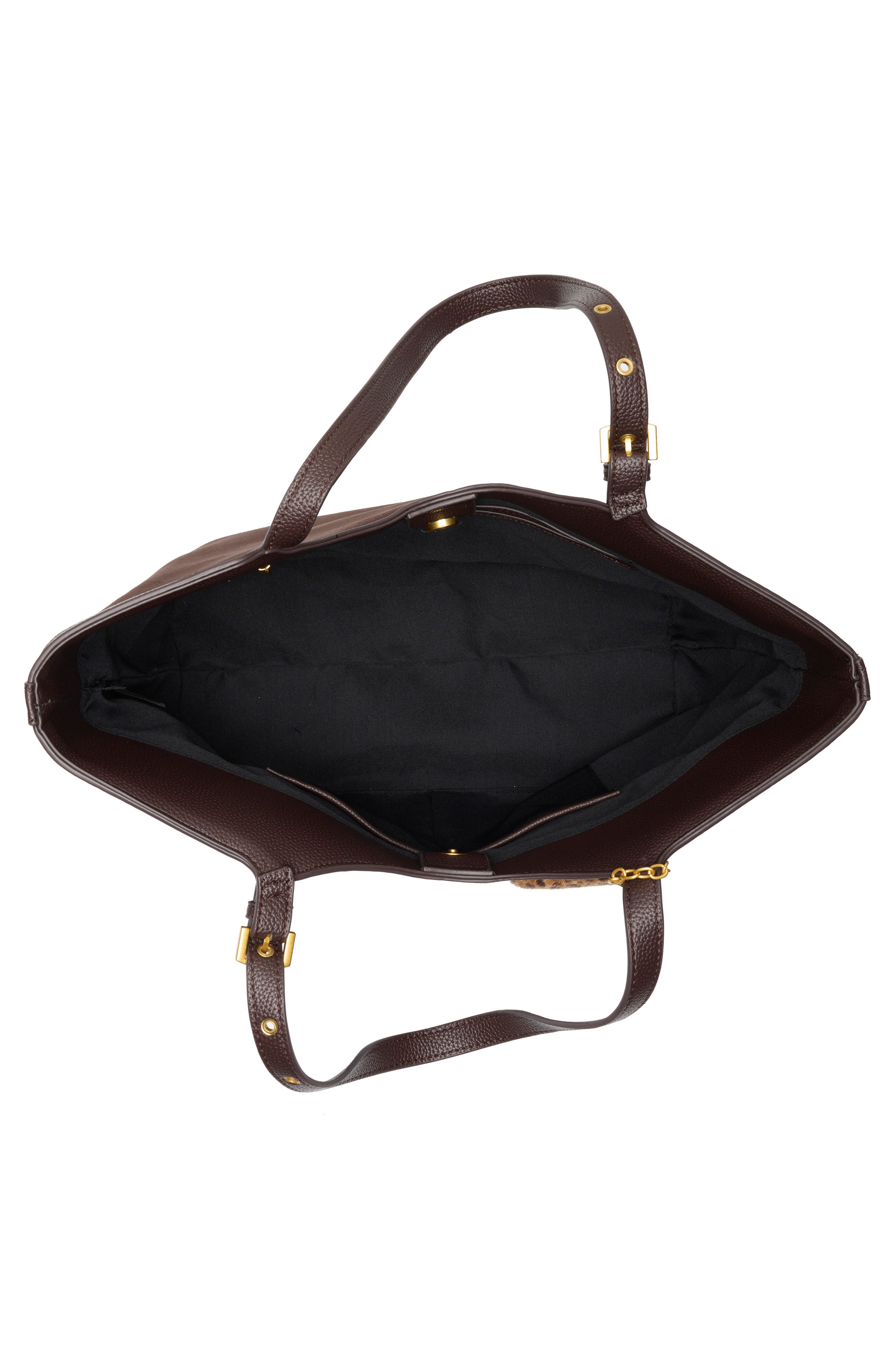 Amelie Faux Leather Bucket Tote, Alternate, color, COCOA