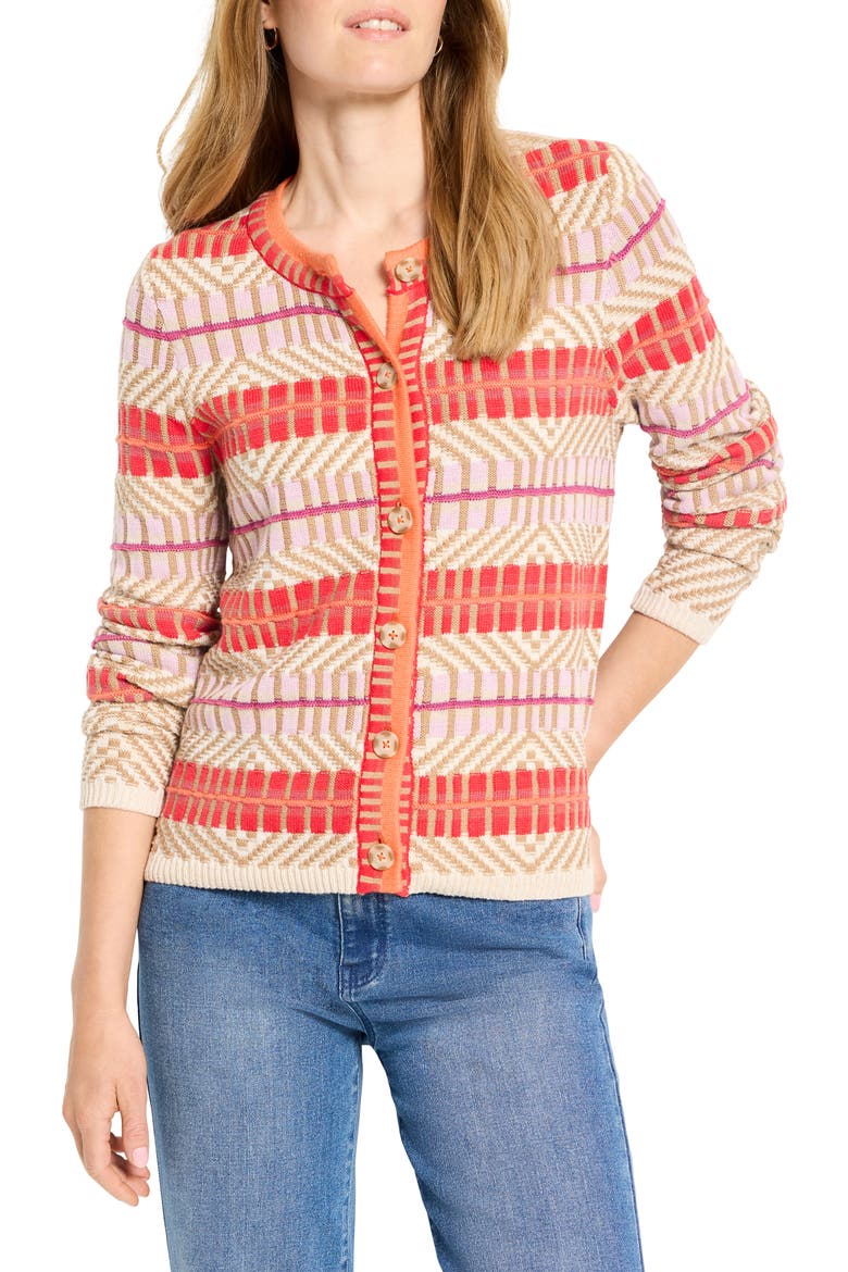 Energizer Cotton Blend Cardigan, Main, color, RED MULTI