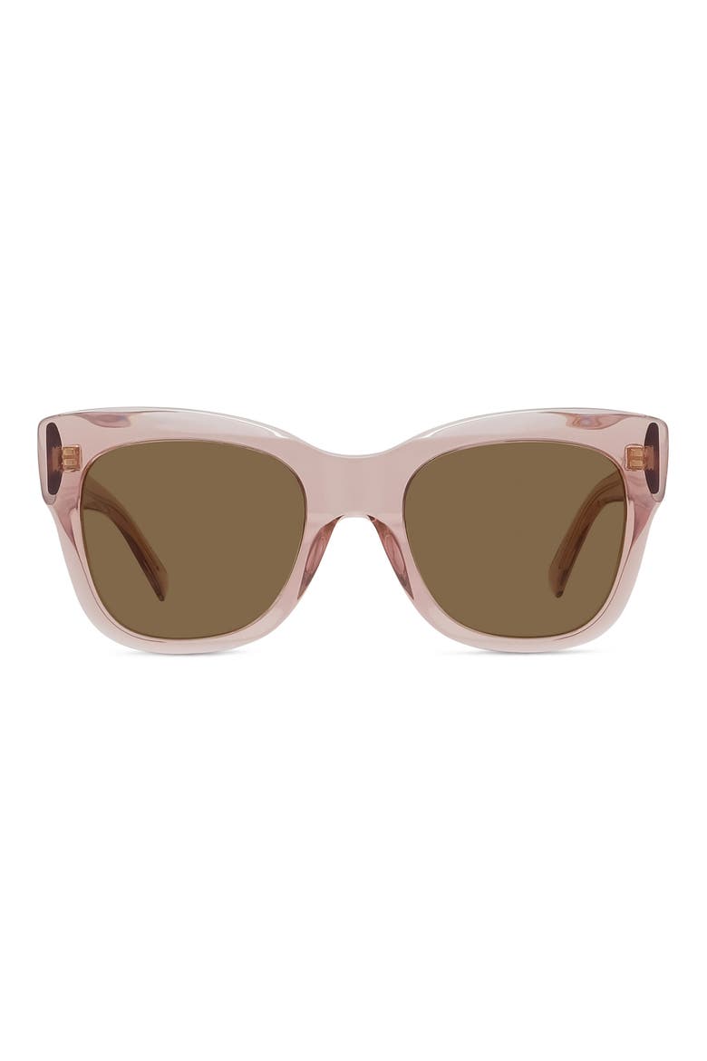 City 53mm Geometric Sunglasses, Main, color, SHINY PINK / BROWN