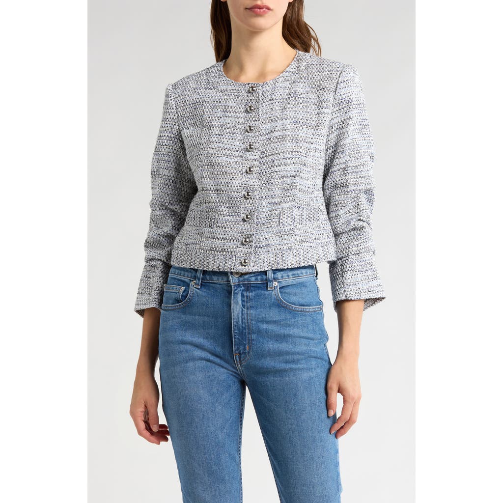 Derek Lam 10 Crosby Piera Ruched Sleeve Jacket In Gray