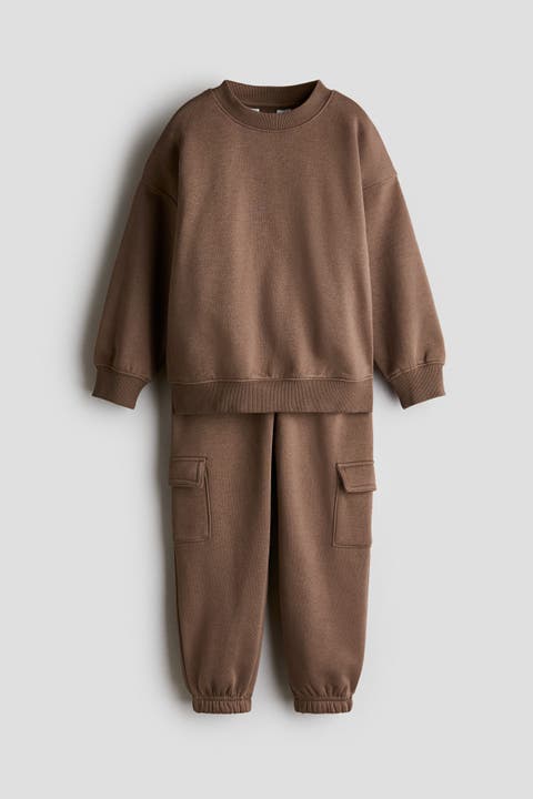 2-Piece Brushed-Inside Sweatshirt And Joggers Set