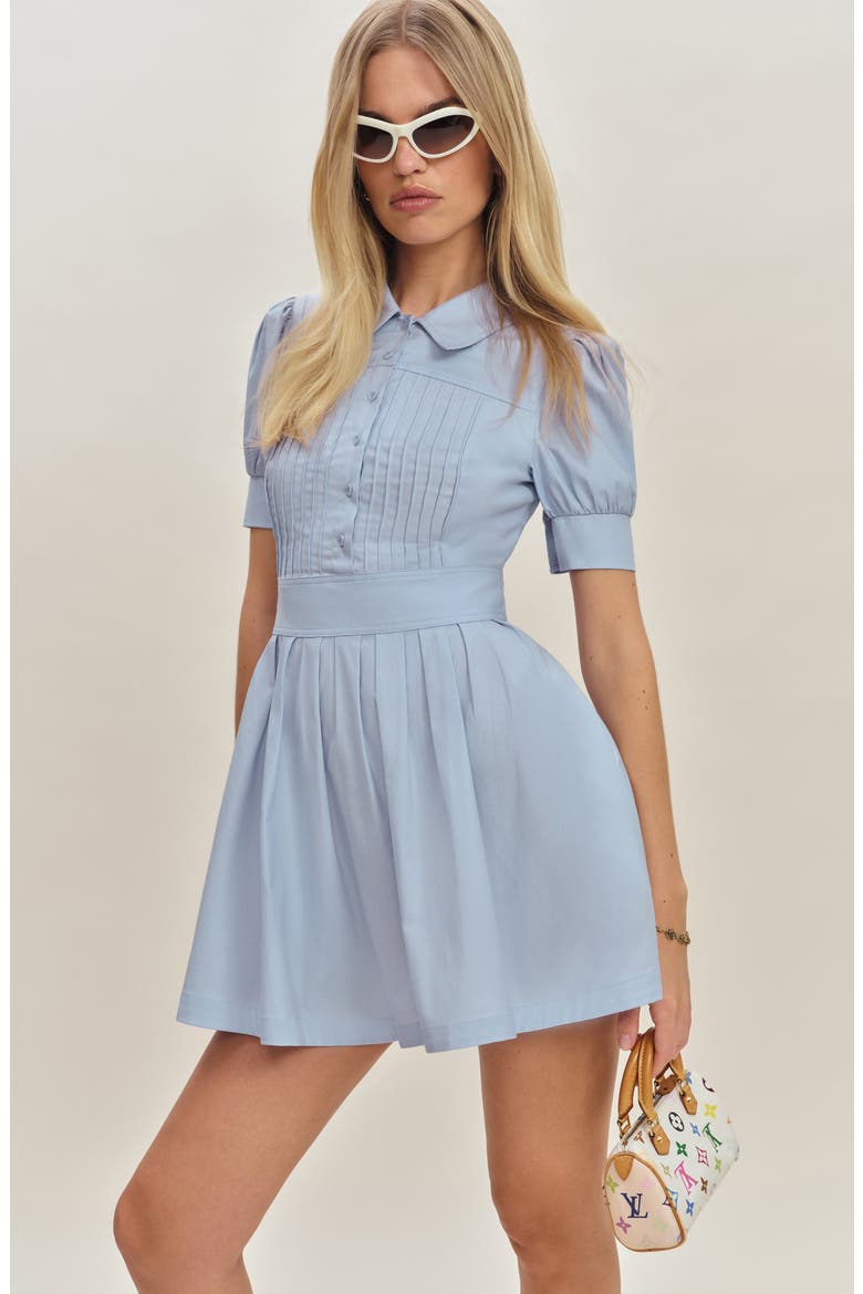 x Devon Lee Carlson Puff Sleeve Loonette Minidress, Alternate, color, ICE WATER