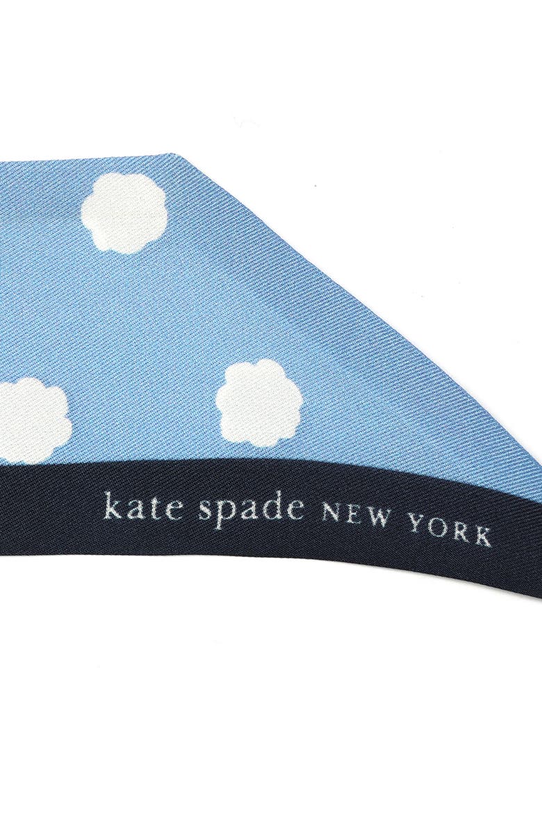 Kate Spade New York sea spray dot skinny silk scarf, Alternate, color, 