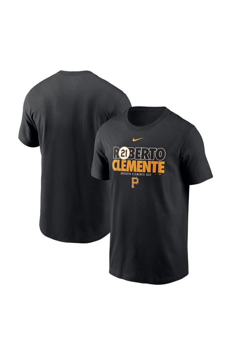 Nike Men's Nike Roberto Clemente Black Pittsburgh Pirates Commemorative T-Shirt, Main, color, 