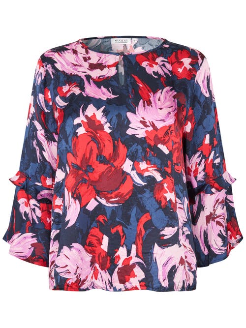 Masai Copenhagen Mabimelda Keyhole Detail Floral Top In Multi