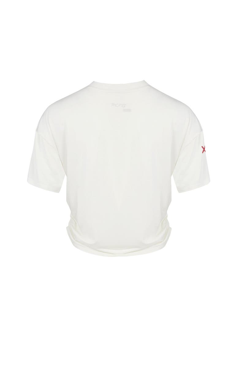 PCFG Free Heaven Crop Draped Tshirt, Alternate, color, White Blanc De Blanc