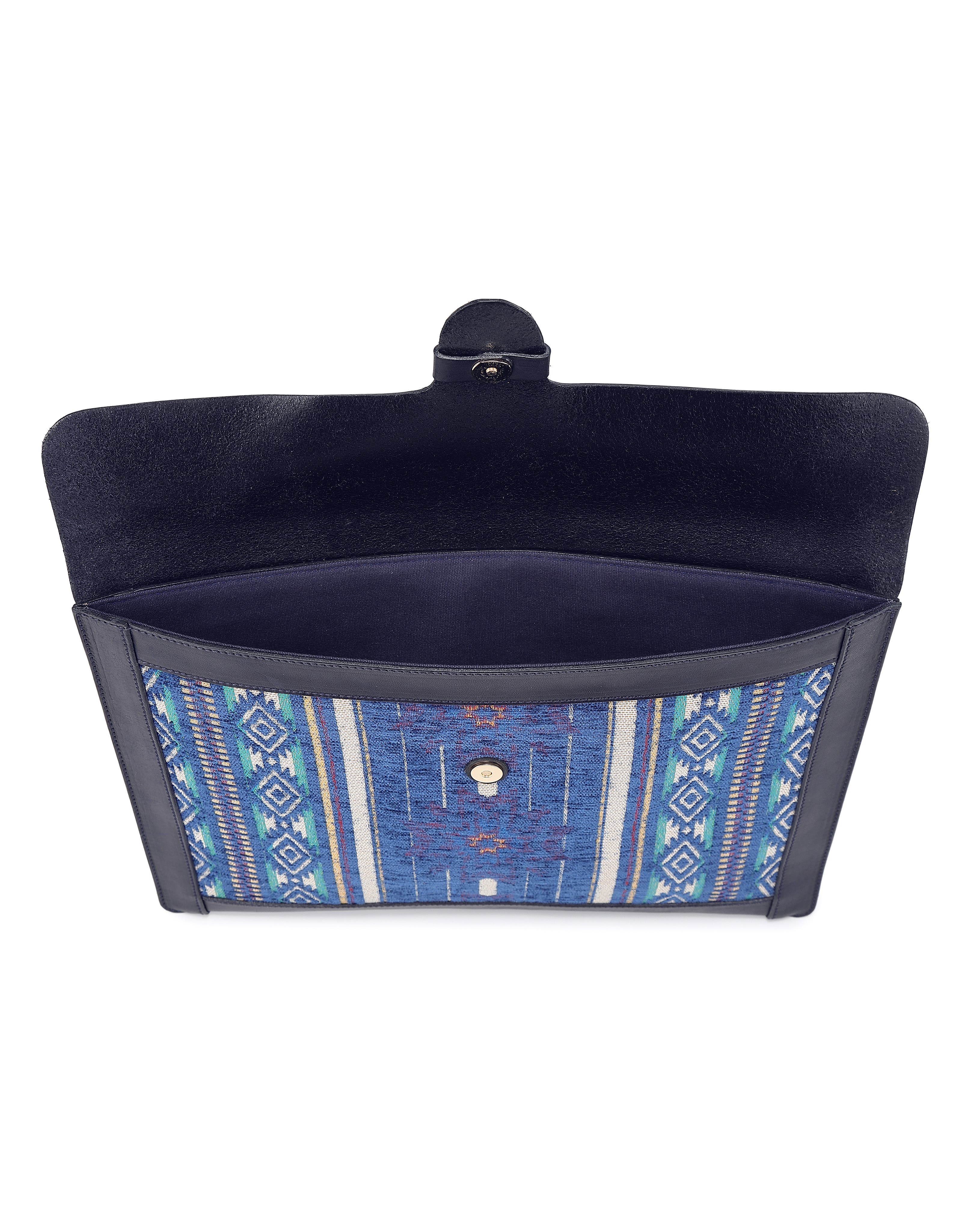 Myrtle Genuine Leather Laptop Sleeve, Alternate, color, Navy